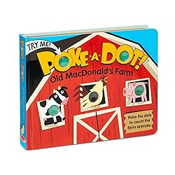 Melissa & Doug Poke-a-Dot! Old MacDonald’s Farm, Interactive Children's Board Book with Buttons to Pop, Educational Sensory Toy for Toddlers & Preschoolers Ages 3+ - FSC Certified