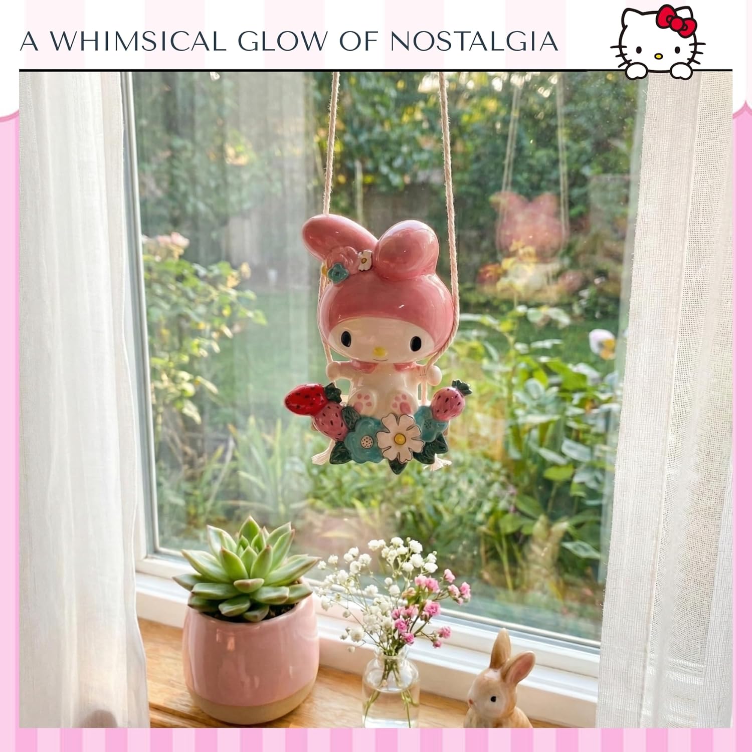 My Melody Swinger, 4.75" L x 3.25" W x 6.25" H Created by Blue Sky Clayworks