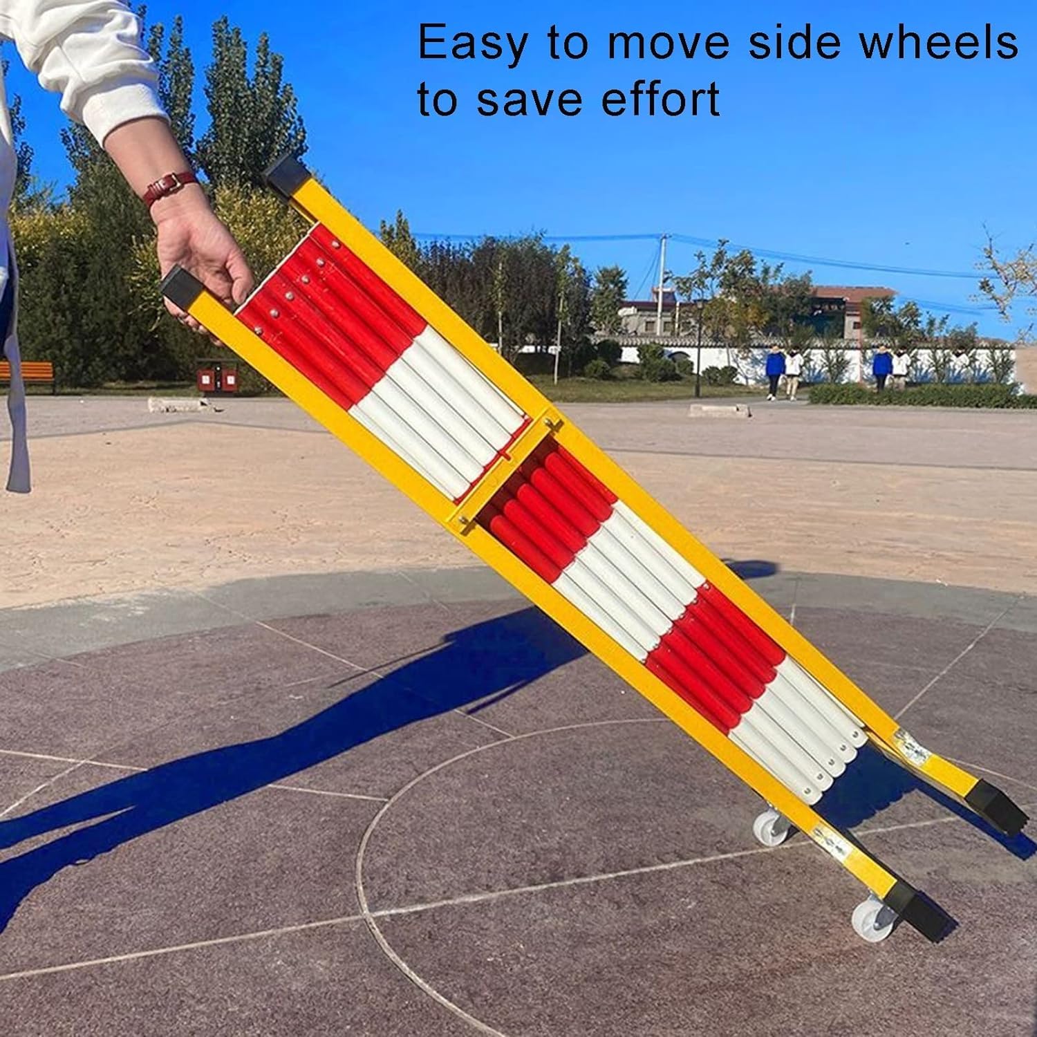 Barricata espandibile Le barriere retrattili (con rotelle) assicurano che tutte le aree pericolose o vietate siano transennate Recinzione stradale retrattile (Color : Rosso, Size : 1.2 * 4m)