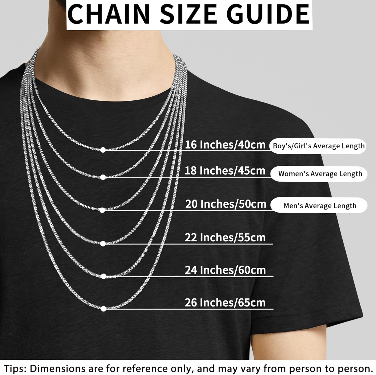 ONLVULF ソリッド925スターリングシルバーチェーンネックレス レディース ガールズ 2.0mm ボックスチェーンネックレス