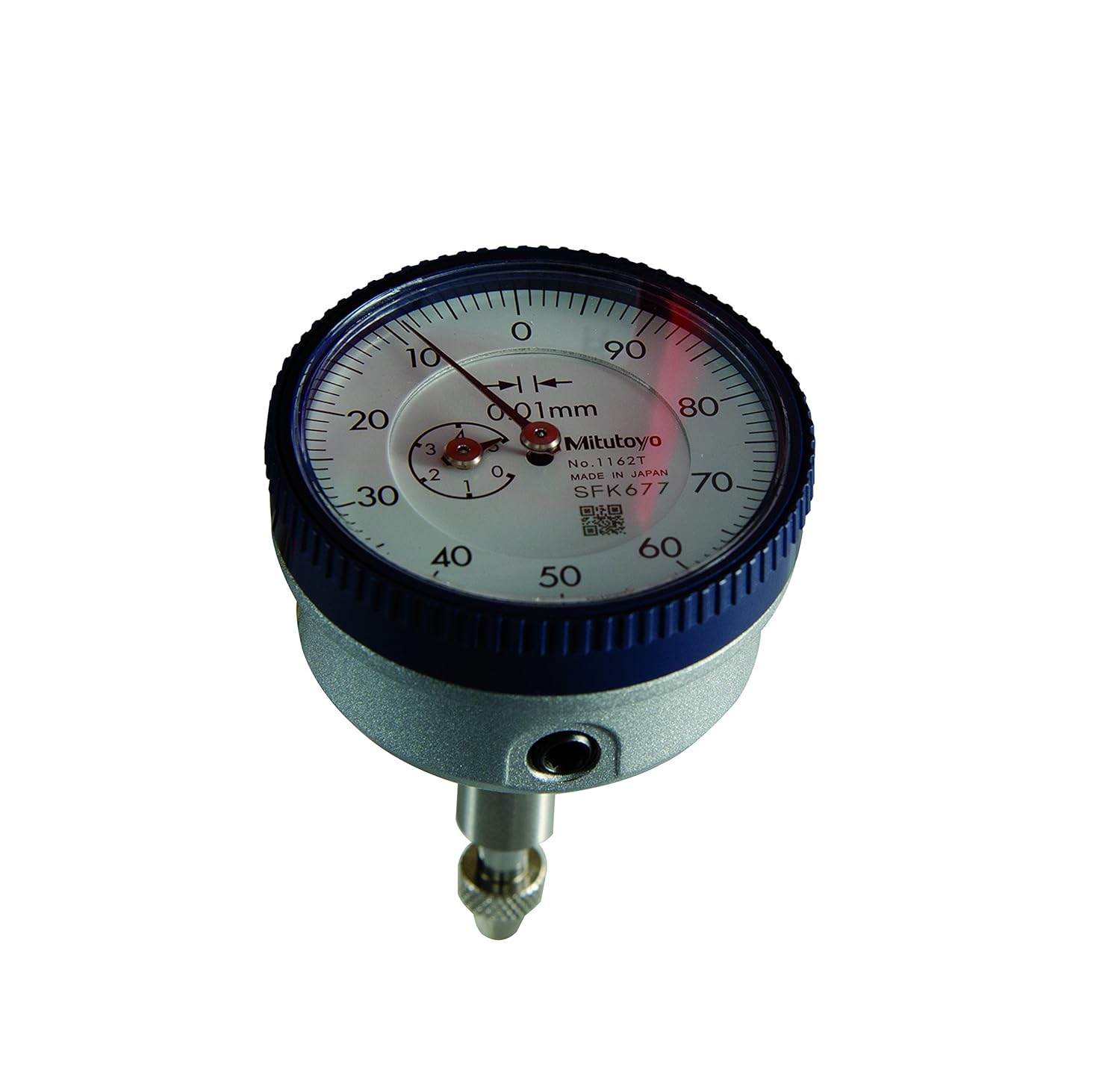 Mitutoyo 1162T Dial Indicator, Back Plunger Type, 5mm, 0.01 mm Grad, 8