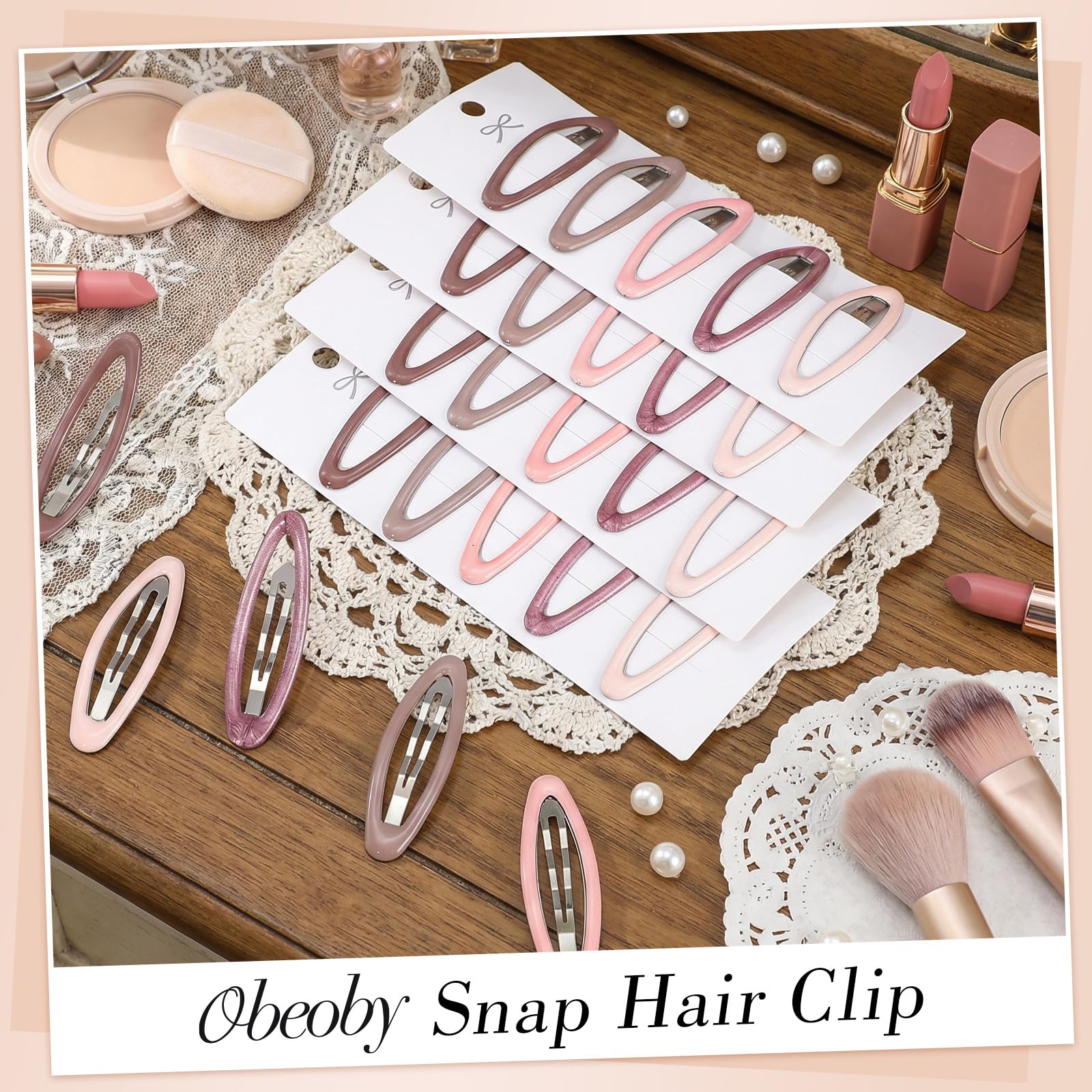 Amazon.com : obeoby 30pcs Pink Snap Hair Clip for Women, 2.7 In