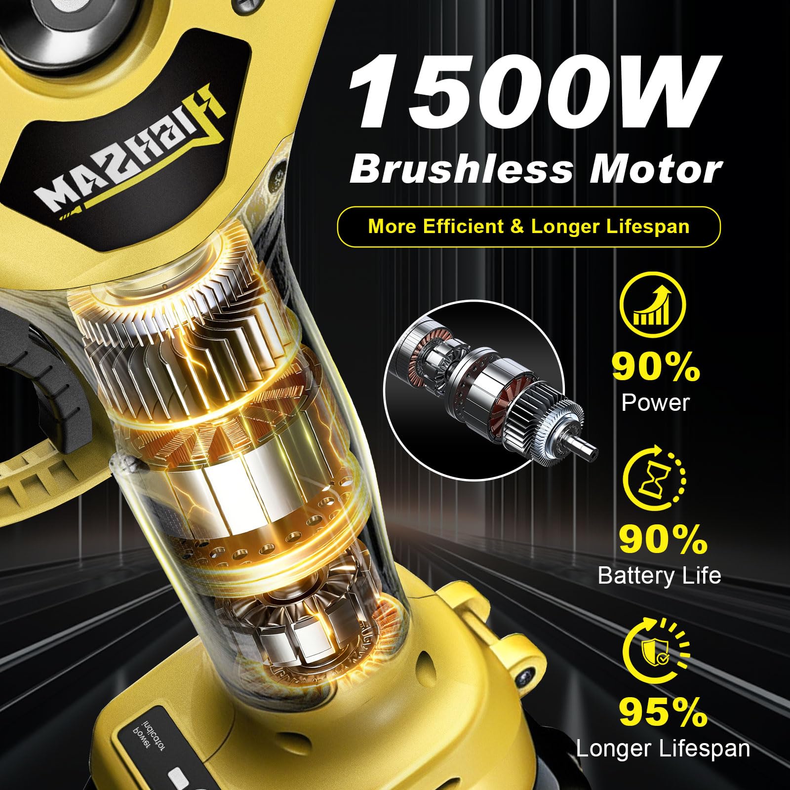 Sierra de Cadena Mini 8 Pulgadas Inalámbrica 4 en 1 Motor Sin Escobillas Vástago Telescópico 4,2m 2×4,0Ah Baterías