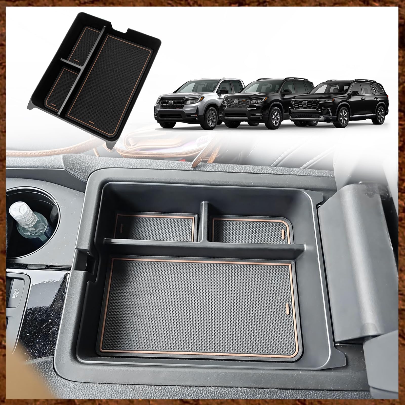 Center Console Hidden Organizer For 2023-2025 Honda Pilot, 2024-2025 Honda Ridgeline, 2024-2026