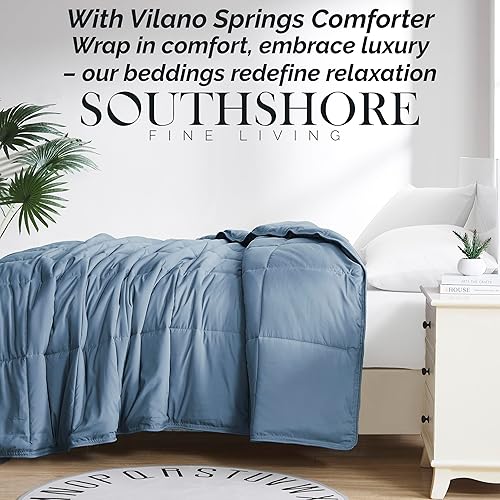 Miniatura 9 de Edredón ligero Southshore Fine Linens Vilano Springs, Microfibra, Azul (Coronet Blue), Full Queen