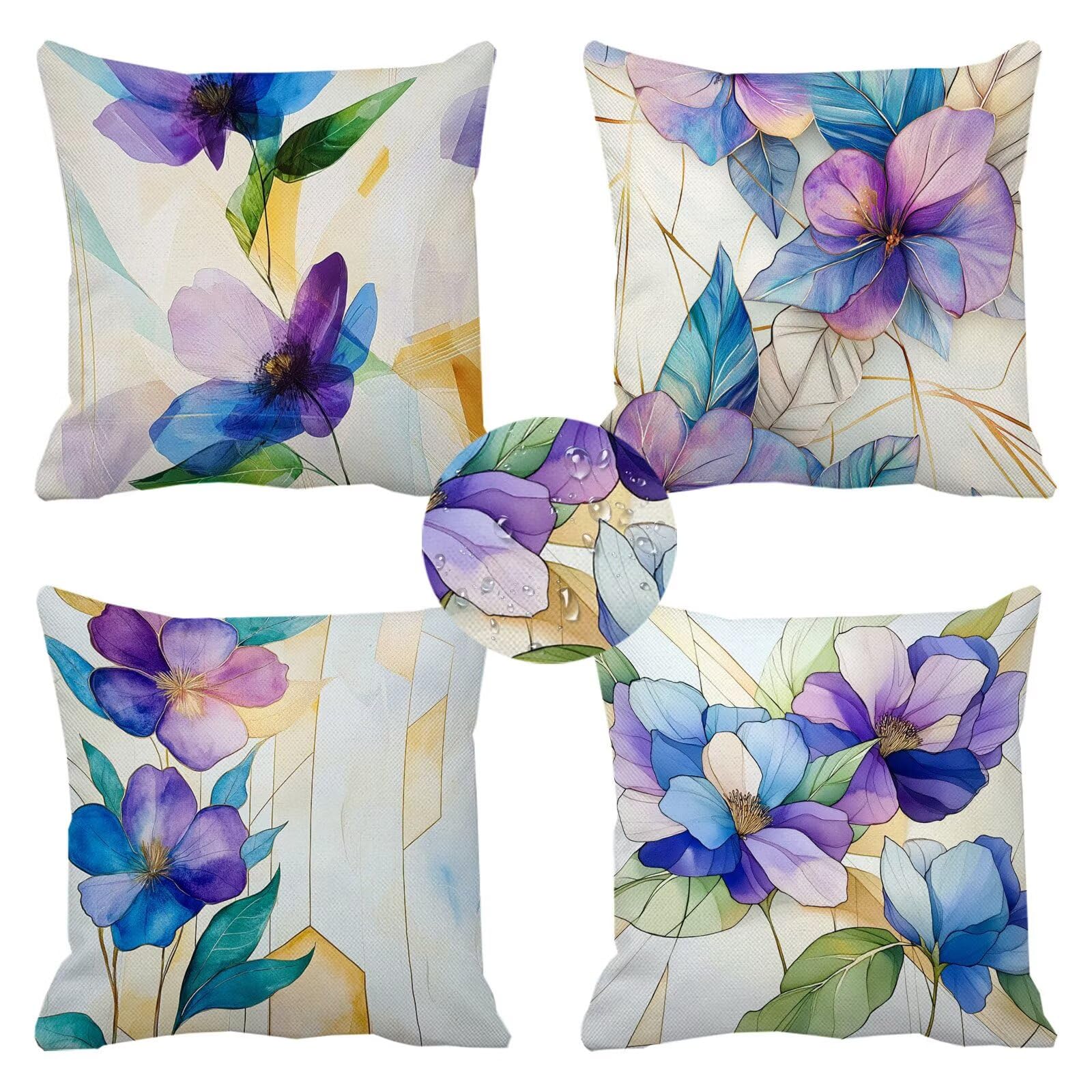 Coussin imperméable de jardin violet et rose pour canapé et terrasse k-58