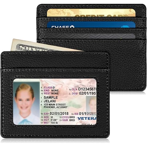Slim Minimalist Front Pocket Wallet, Fintie RFID Blocking Credit Card Holder Card Cases with ID Window for Men Women (Black)