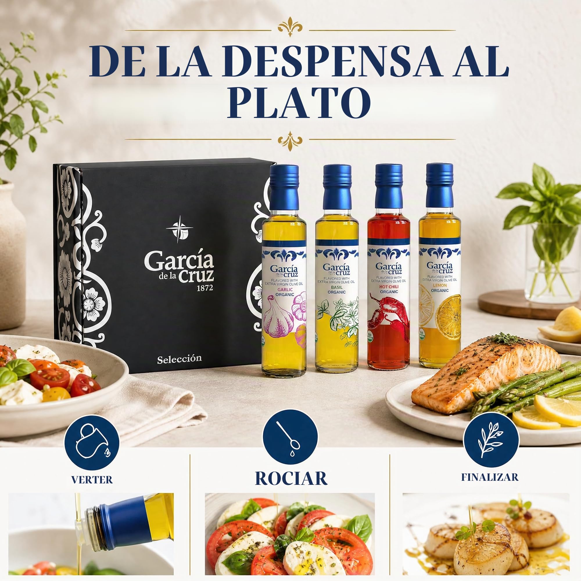 GARCÍA DE LA CRUZ Aceite de Oliva Virgen Extra Ecológico Aromatizado 250 ml