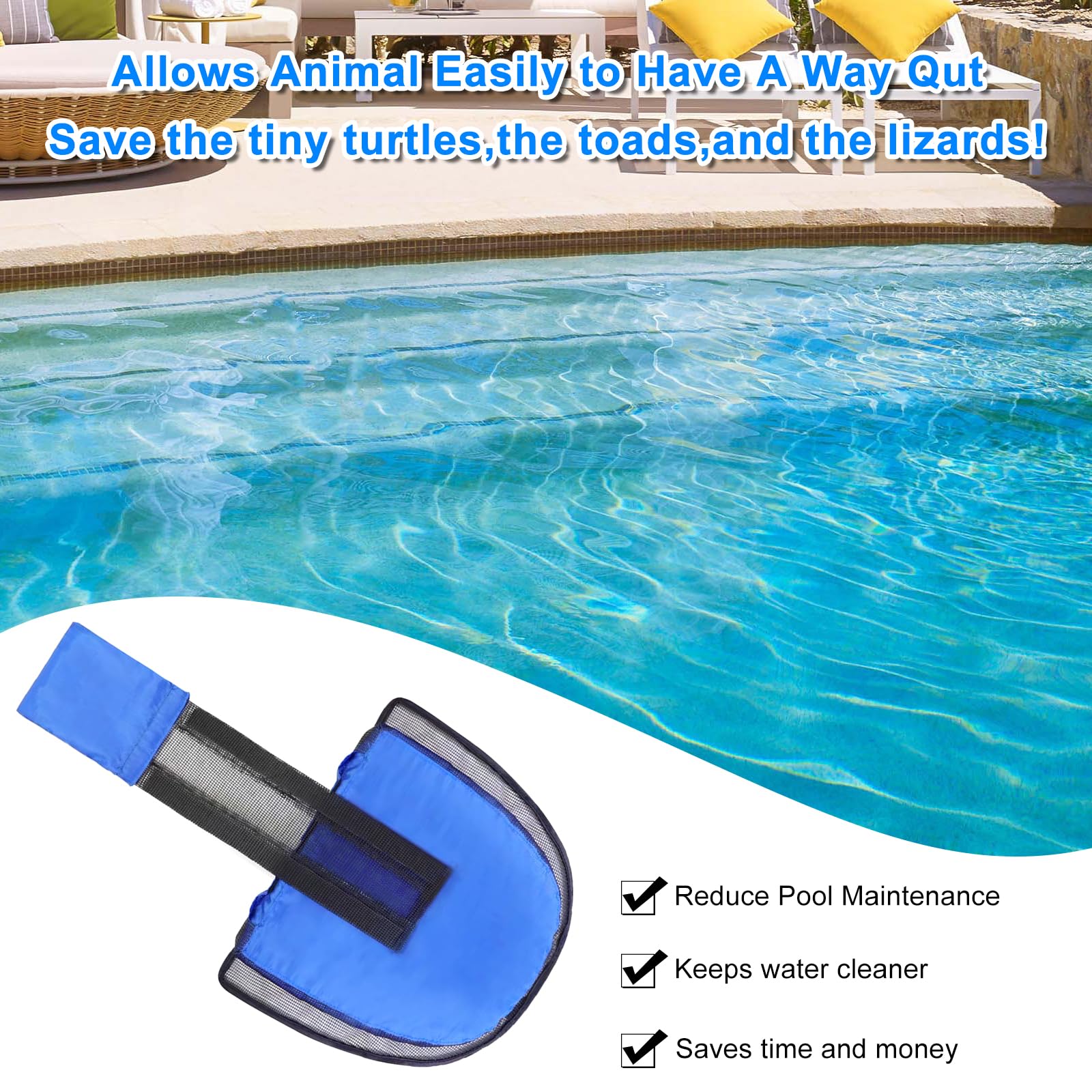 Qooloo Rampa de Rescate para Piscina, Rescate de Animales, Accesorio de Salida
