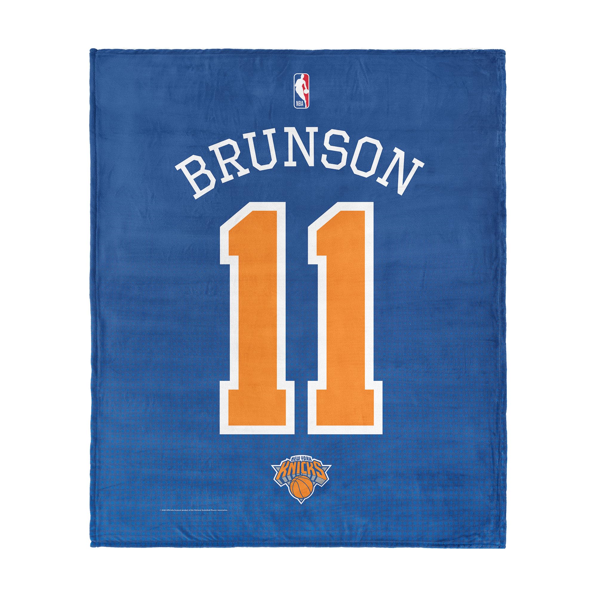 Northwest New York Knicks Jalen Brunson Name and Number Silk Touch Throw Blanket 50x60 inches
