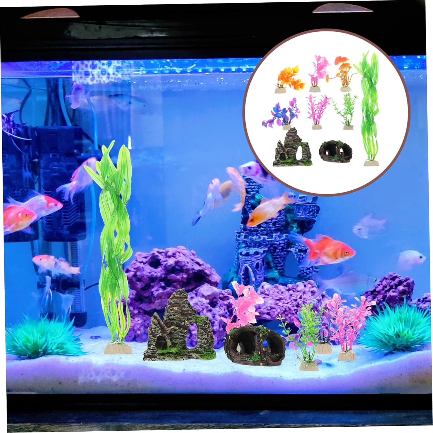 27pcs Artificial Aquarium Plant Safe Fish Tank Decorations for Betta Fish Compact and Beautiful Underwater Landscape Ornaments for Freshwater and Environments