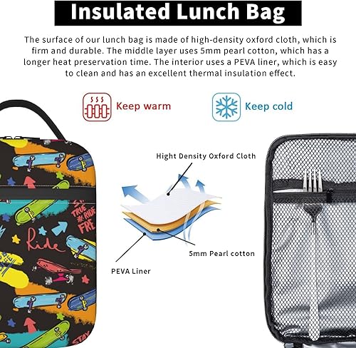 Vista 75 de Controladores de videojuegos de fondo bolsa de almuerzo lonchera aislada bolsa de comida contenedor de alimentos para la escuela, trabajo, picnic, 4