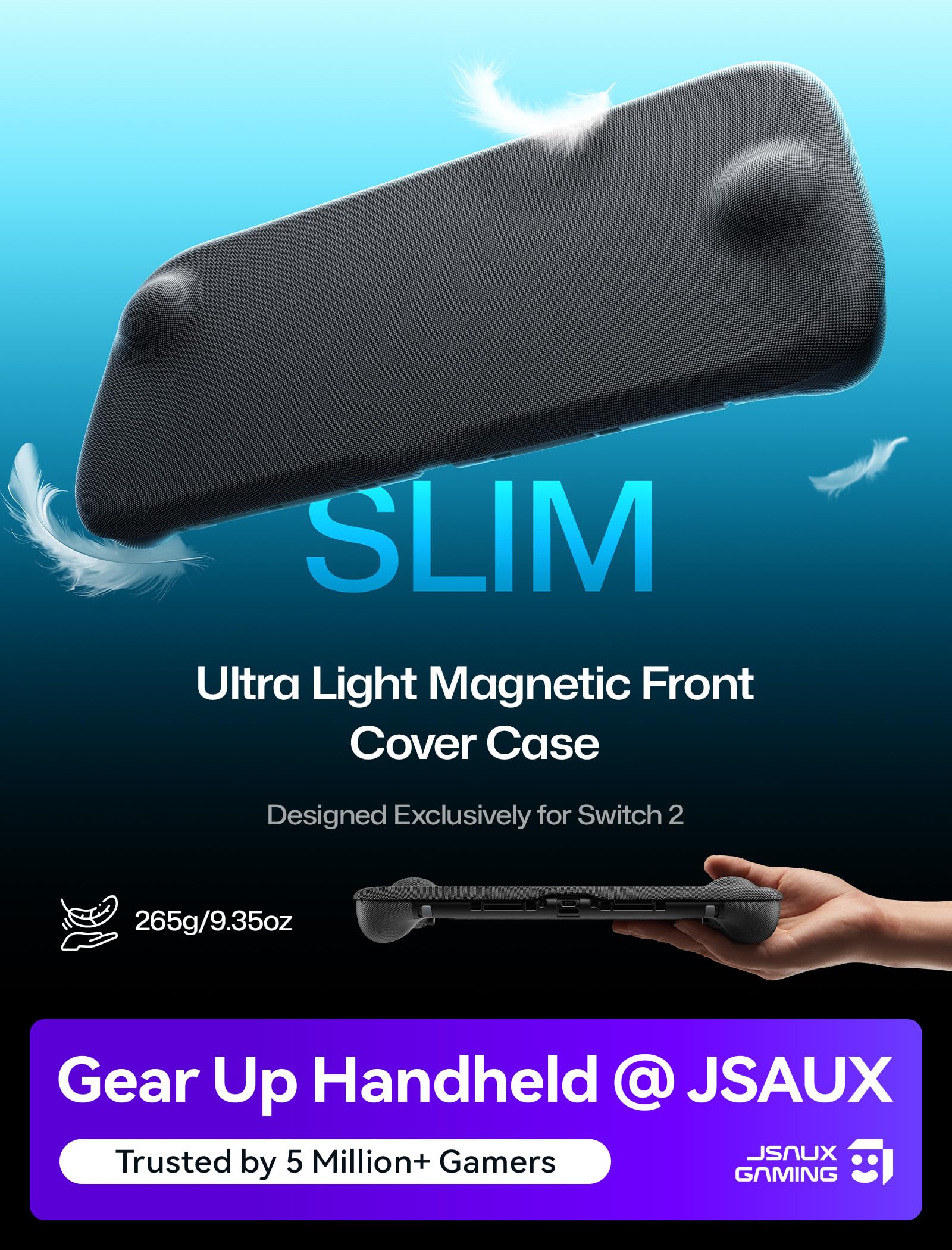 JSAUX Hülle kompatibel mit Nintendo Switch 2, Split Every Day Case, magnetisch abnehmbares Frontcover, Docking-fähig, rutschfester Grip