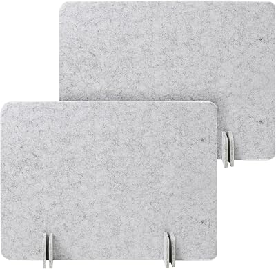 Desk Privacy Panel Set, Desk Partition Cubicle Wall Freestanding Noise-Reduction Panels Room Divider, Soundproof Partition with Support Feet for Office or Home Use (Light Grey, 40 * 60 cm)
