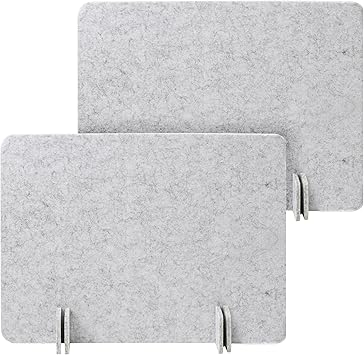 Desk Privacy Panel Set, Desk Partition Cubicle Wall Freestanding Noise-Reduction Panels Room Divider, Soundproof Partition with Support Feet for Office or Home Use Light Grey, 40 * 60 cm
