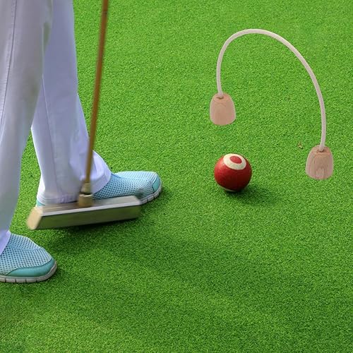 Miniatura 5 de CHGCRAFT 6 cubos de cuerda de algodón para croquet con base de madera para reemplazar familias césped, patio trasero, parque al aire libre, color