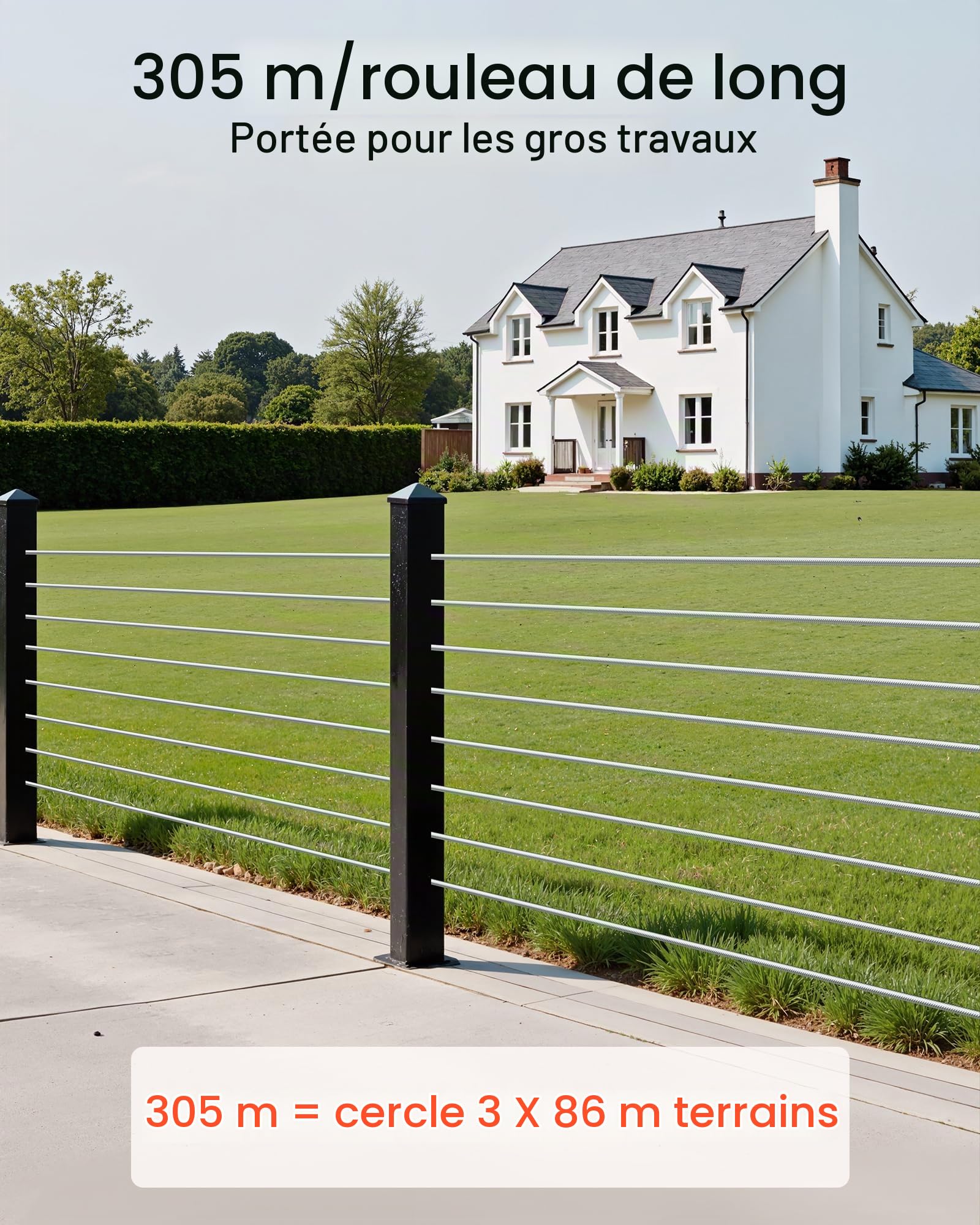VEVOR Câble Métallique, Câble en Acier T316, Cordes de Remorquage en Acier Inoxydable 316 pour Camion à Remorque à Plat (300m 1x19)