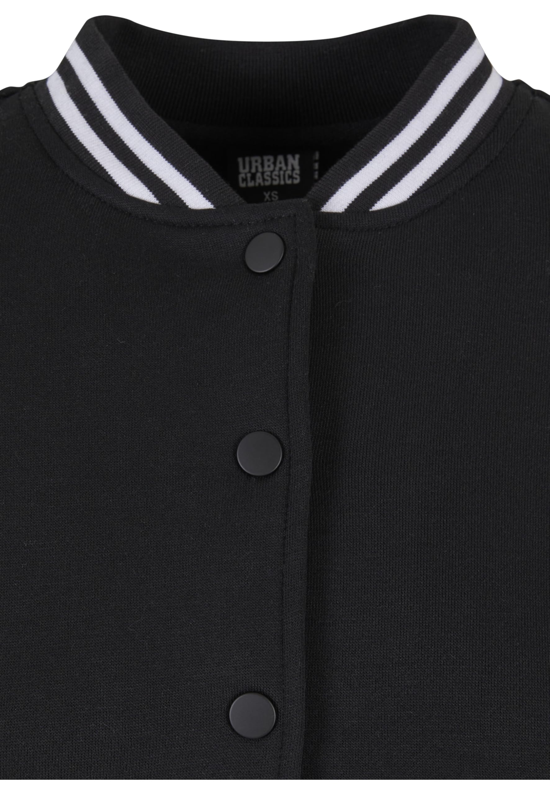 Urban Classics Damen Ladies Inset College Sweat Jacket Sweatjacke, Schwarz (Blk/Wht 00050), Medium (Herstellergröße: M)