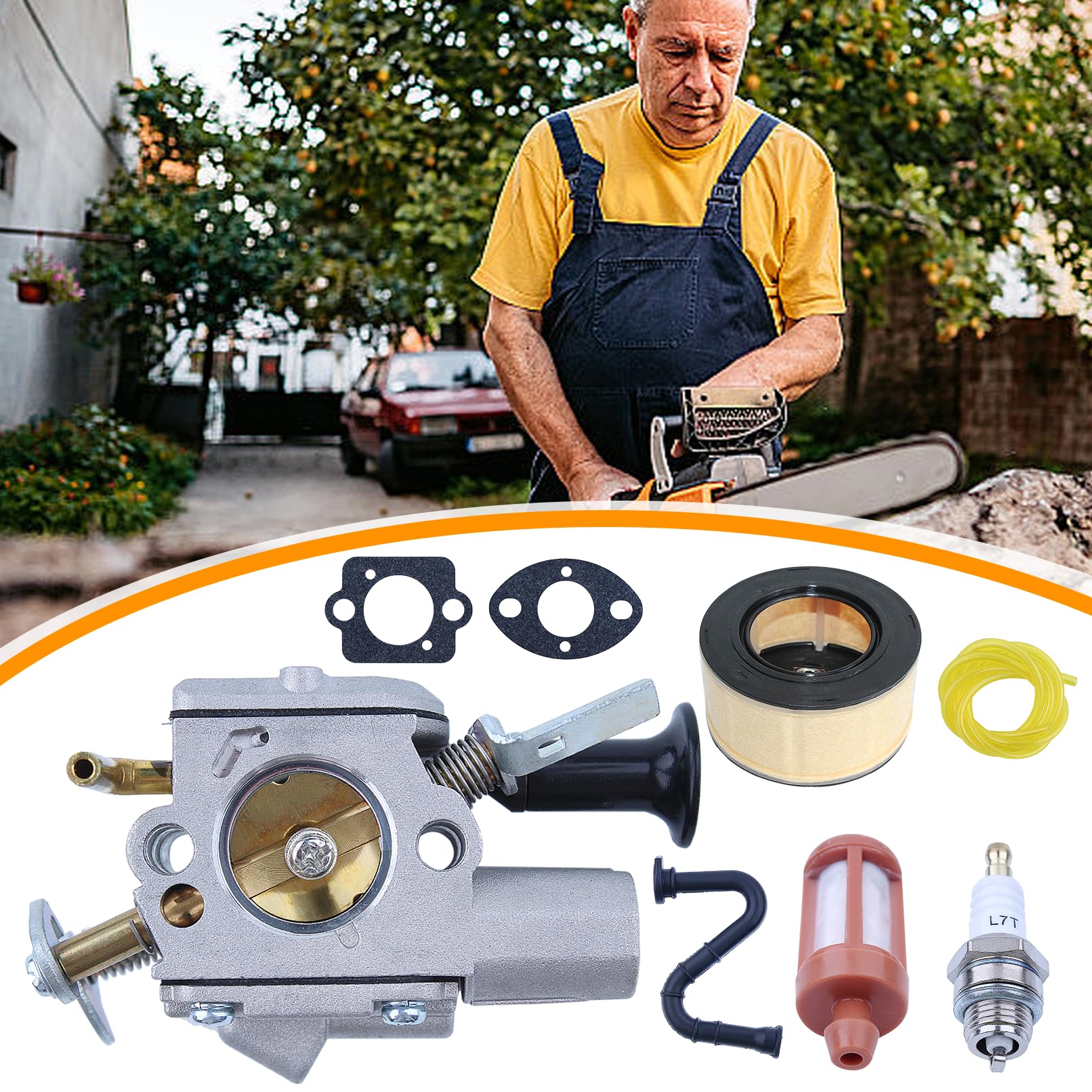Gaźnik do piły łańcuchowej Stihl MS271 MS291 MS261C MS291C MS261C, część Zama Carb C1Q-S252, MS251, filtr powietrza, zestaw gaźnika ze świecą zapłonową, filtr powietrza, czarny