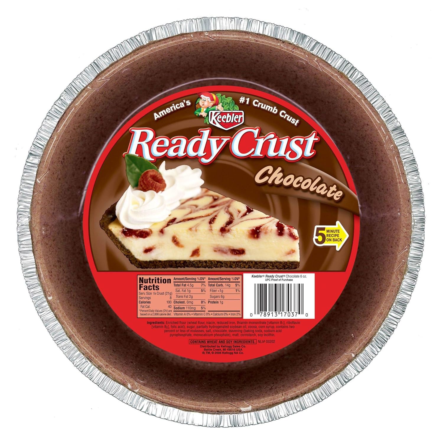 Keebler Ready Crust Chocolate Pie Crust, No Bake, Ready