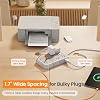 Protector de sobretensión de 6 pies con 6 USB, 16 tomacorrientes, 2400J | 3 puertos USB-A y 3 USB-C, tomacorrientes espaciados de 1.7", 1875W/15A, enchufe plano, diseño de 4 lados para hogar, oficina, dormitorio y gaming 5