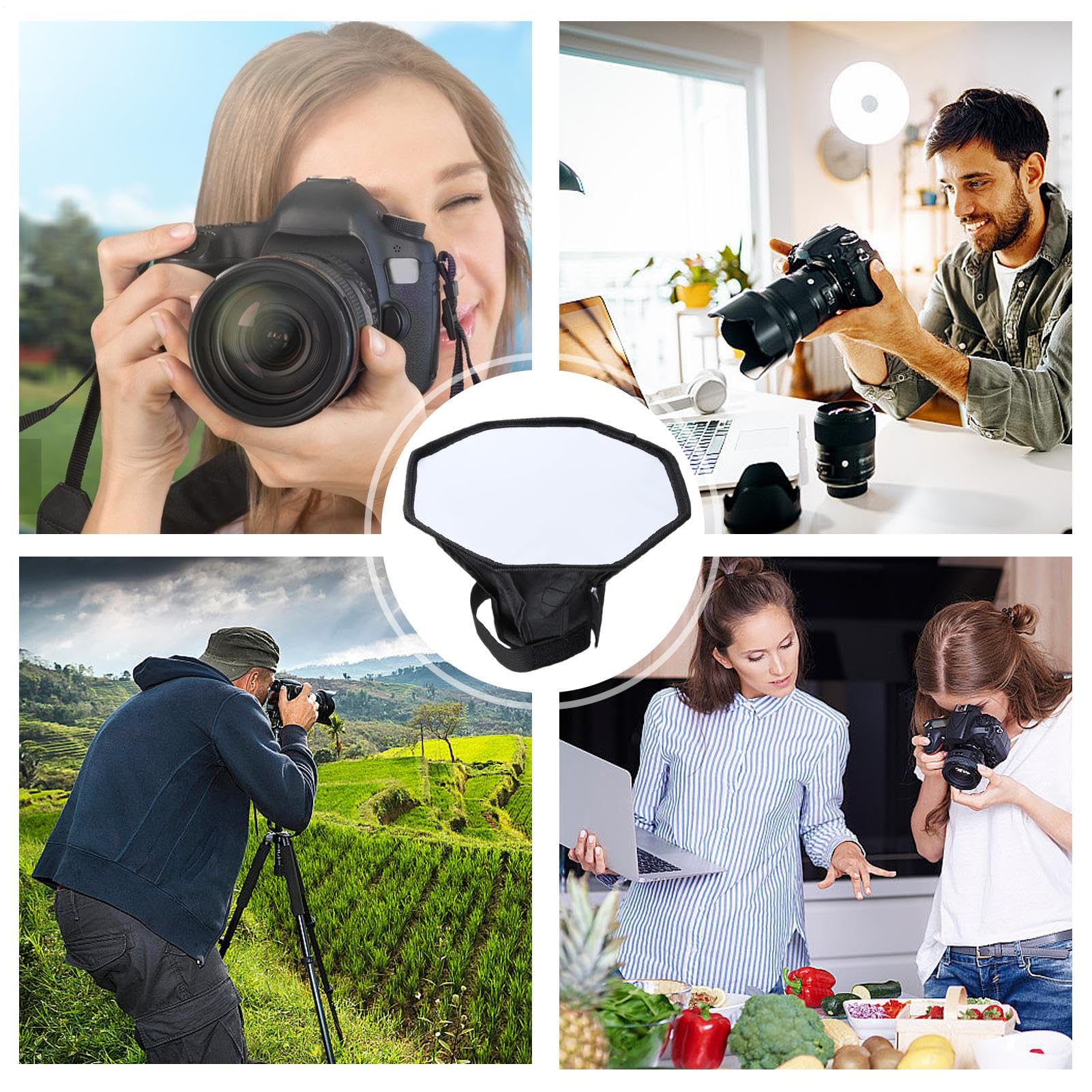 Dyfuzor lampy błyskowej do lampy błyskowej – miękki modyfikator światła do fotografii, przenośny materiał silikonowy ze składaną konstrukcją, równomierne rozproszenie światła, redukuje ostre cienie