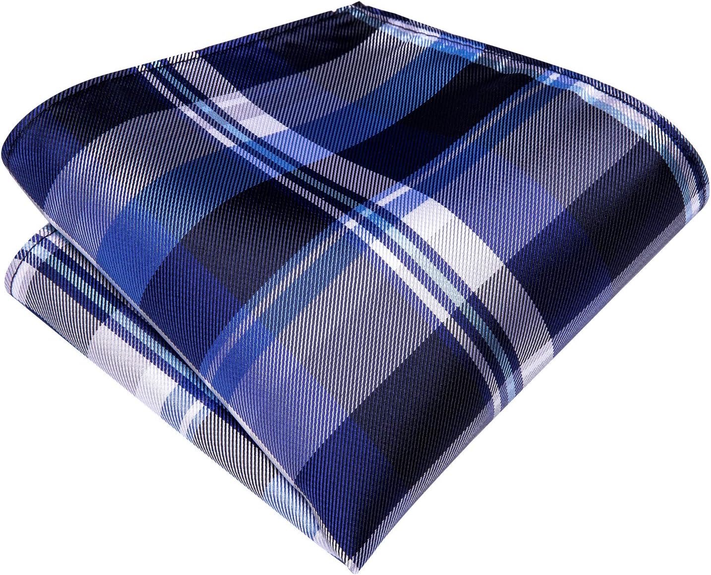 Hi-Tie Mens Plaid Ties Classic Paisley Necktie with Handkerchief Cufflinks Set Business Stripe Tie - Image 6