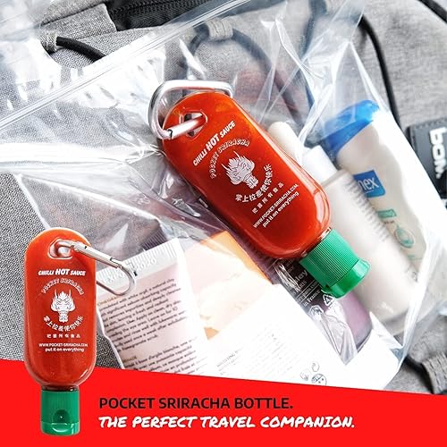 Miniatura 5 de Pocket Sriracha Llavero botella de salsa picante  Mini Siracha to go  Llavero de salsa picante  Lleva la salsa picante contigo a todas partes  Gran