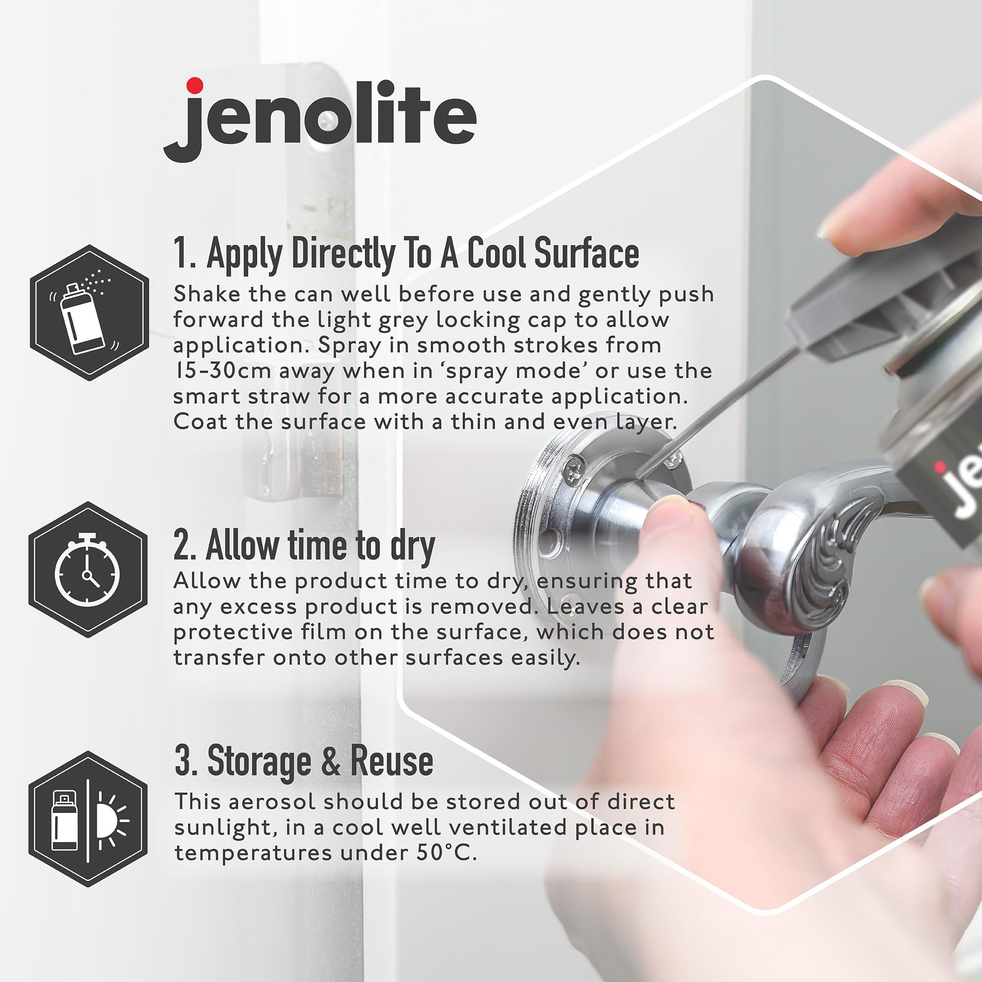 JENOLITE Lubrifiant en Silicone Multifonction Haute Performance | 3 x 400 ml | Résistant à la Chaleur, Repousse la Saleté et l'Humidité | Non Toxique
