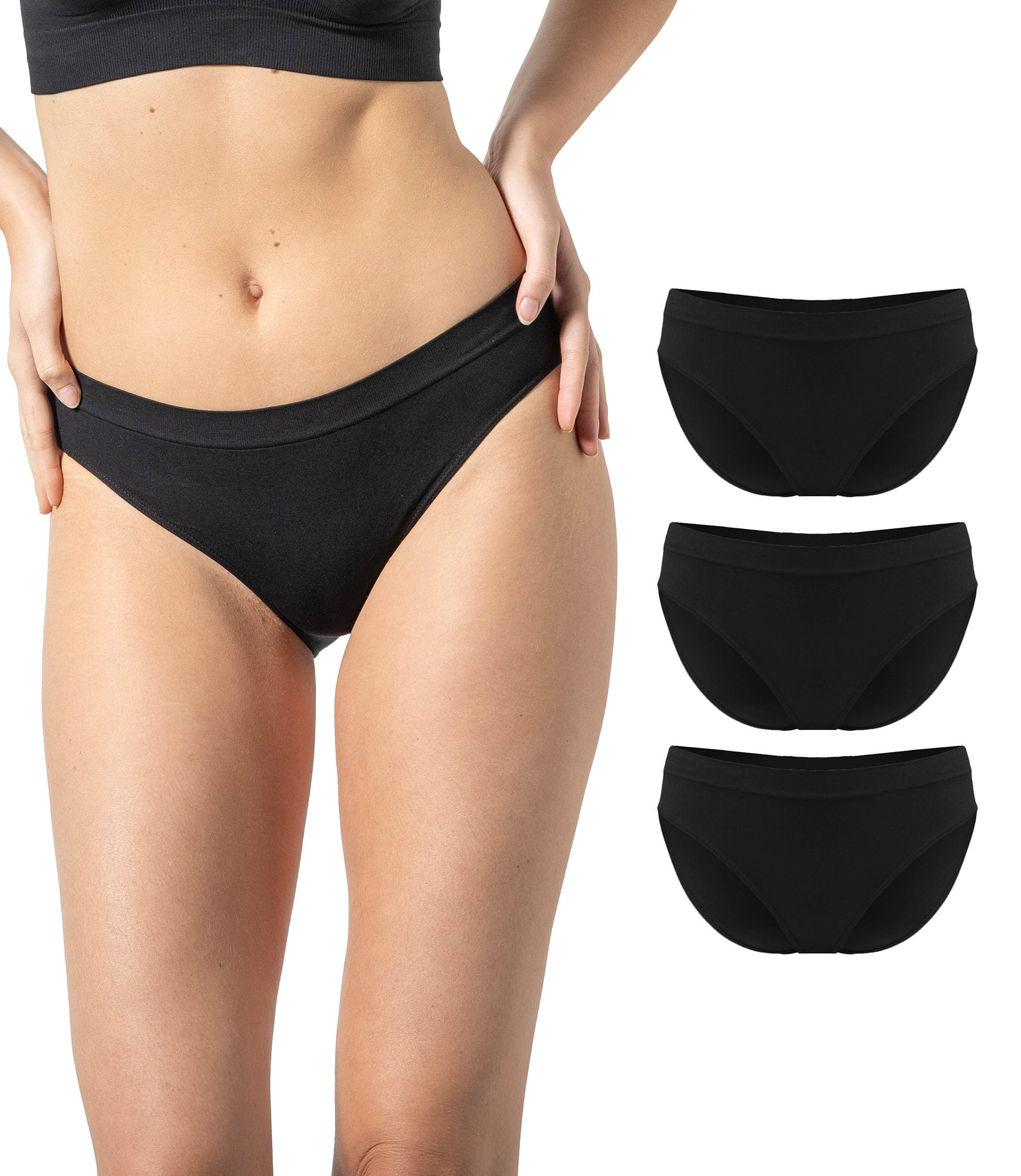 Risalti Mutande Donna Classiche Microfibra 3 pz - Intimo Donna, Slip Donna Senza Cuciture, più Morbide delle Mutande Donna Cotone, Women Underwear- Made in Italy