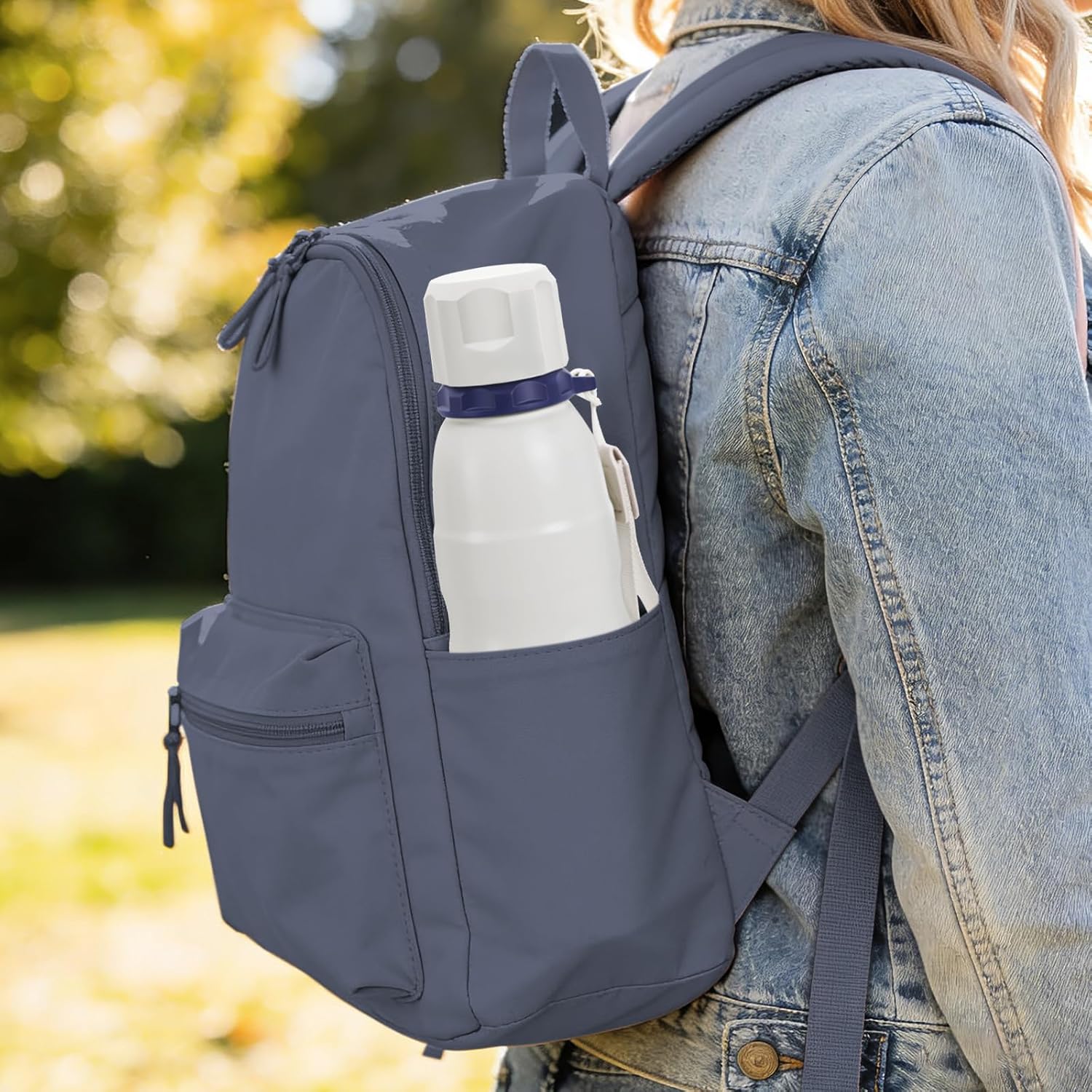 20oz Water Bottle Insulated with Straw & Handle Double Wall Vacuum Stainless Steel Water Flask Keep Cold 24h Hot 12h for Sports, Travel, School (White) - Image 5