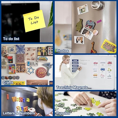 Miniatura 7 de TRYMAG Puntos magnéticos flexibles con parte trasera adhesiva, 75 puntos magnéticos autoadhesivos fuertes, pequeños y redondos, adhesivos magnéticos