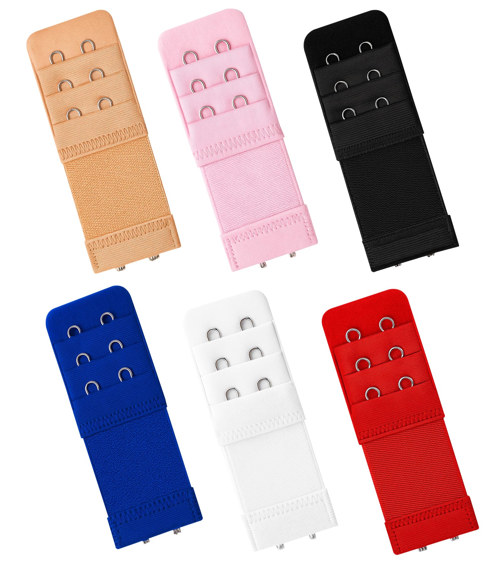 sona 6 Pcs Women's Bra extenders 2 Hooks/3 Hooks Bra Extension Multicolor-picture-33
