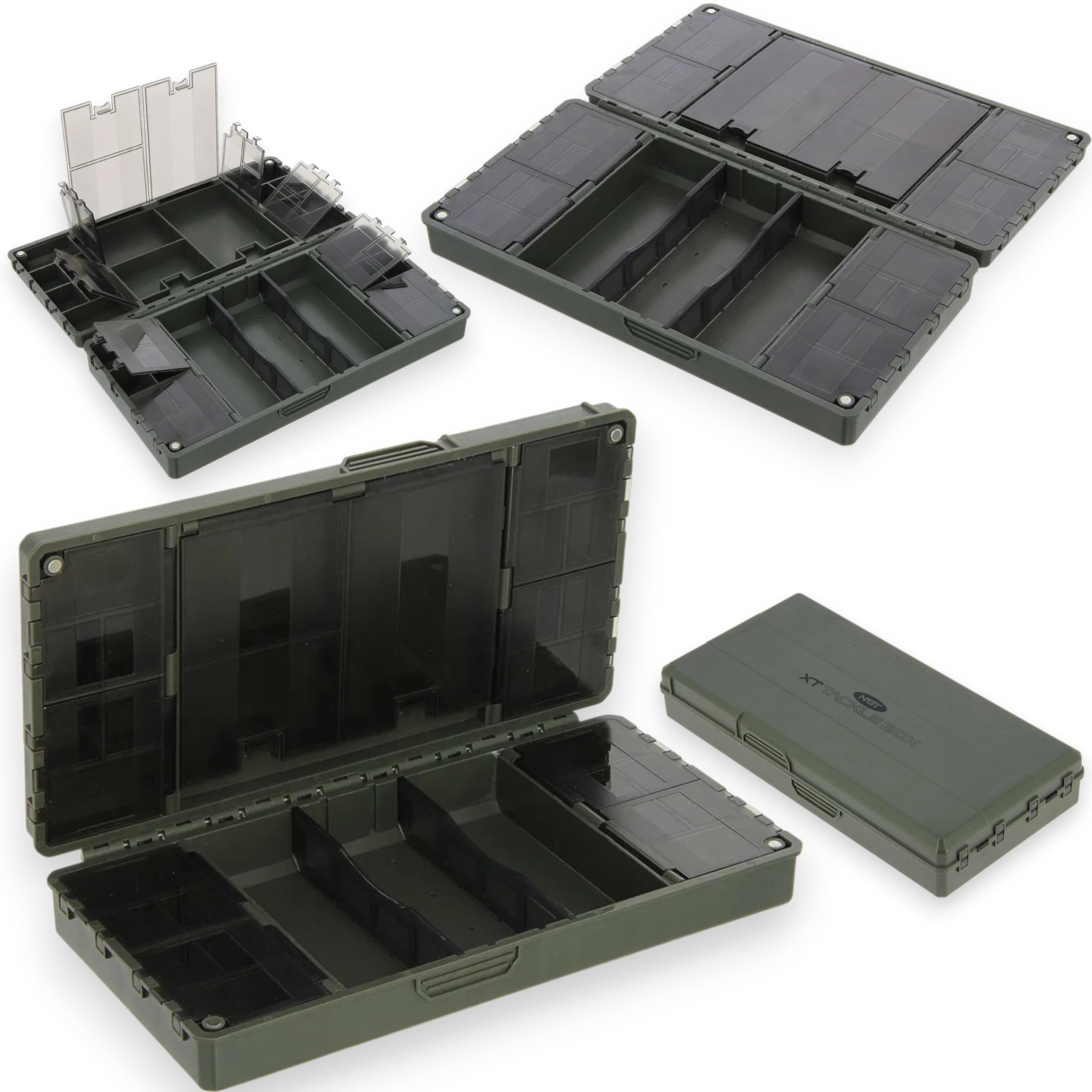 Lidsters Fishing Supplies Ngt Fishing Tackle Rig Box Xt System Multi Section Magnetic Carp Coarse Fishihng