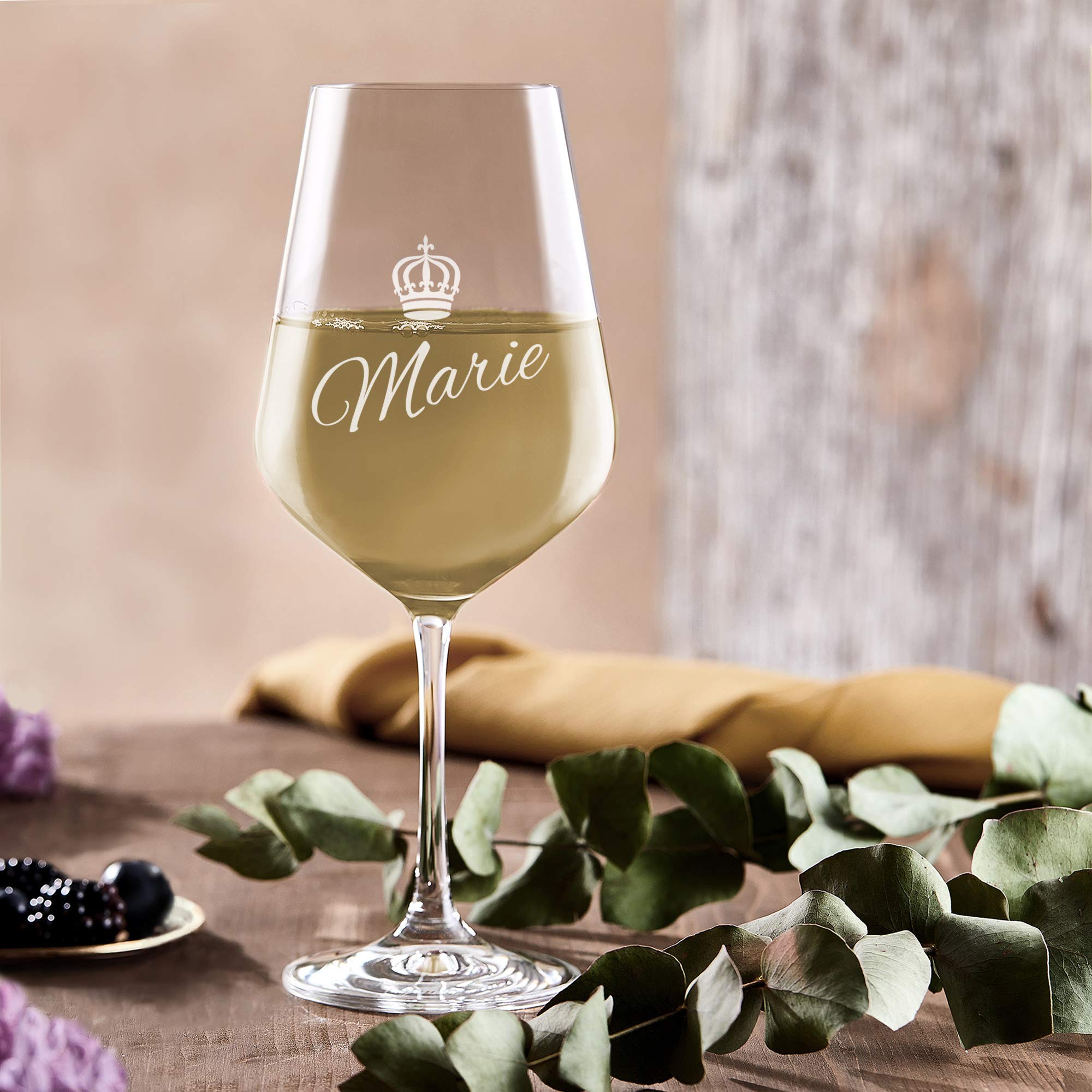 AMAVEL Juego de 5 copas de vino con grabado personalizado, regalo para amigos y amantes del vino, 500 ml
