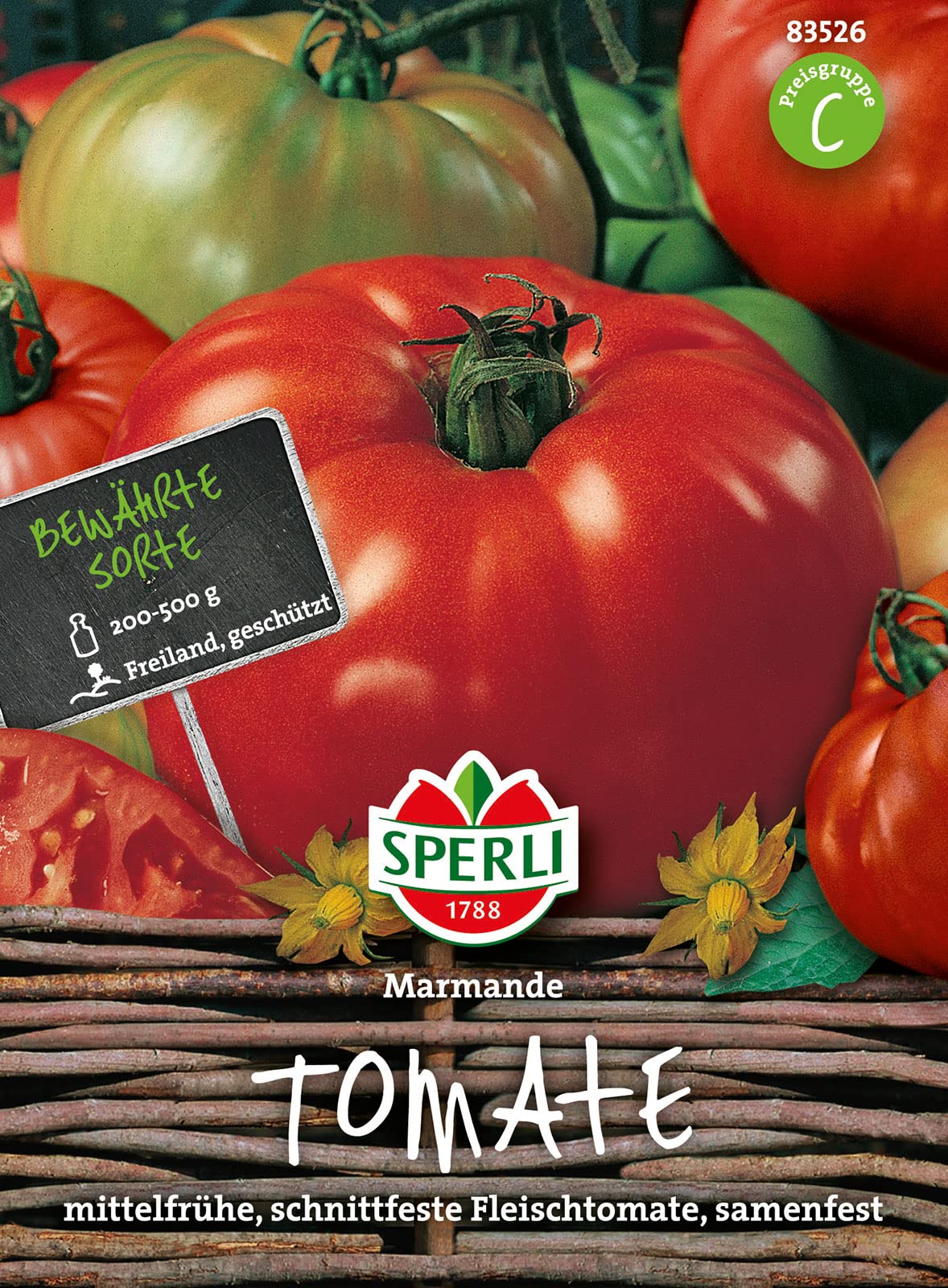 Sperli Premium Tomatensamen „Marmande“ – Fleischtomate, Freiland, Bis 500 G