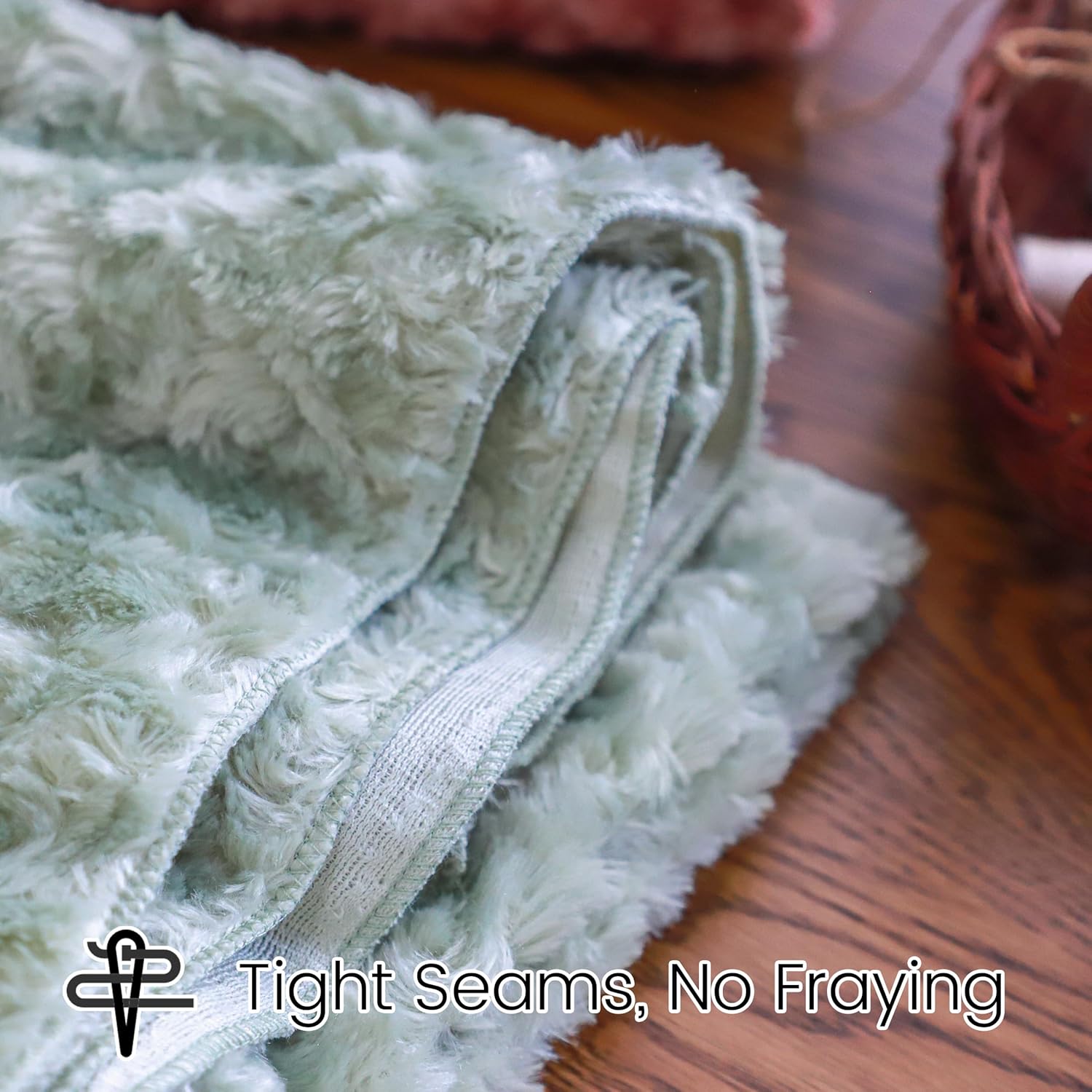 Simple&Opulence Fluffy Rosebud Fleece Fabric by The Yard, Short Pile Faux Fur Fabric 62'' Wide, Soft & Smooth Minky Fabric for Costume, Rug, Pillow, Cushion, DIY Craft (Light Green, 2 Yards)