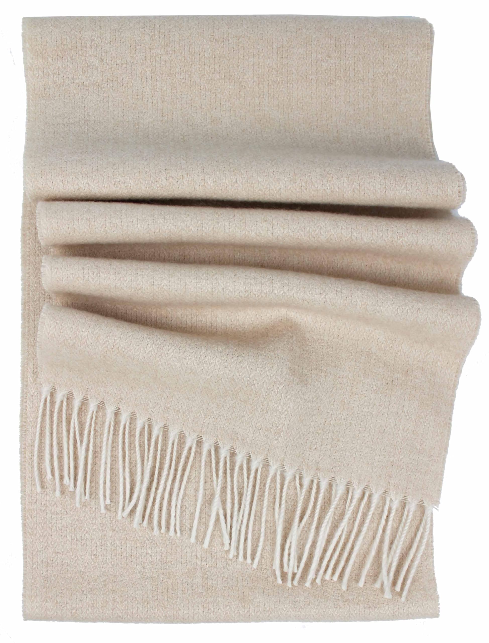 Rotfuchs Kaschmirschal Herrenschal Damenschal Winterschal warm angenehm weich Fischgratmuster in beige