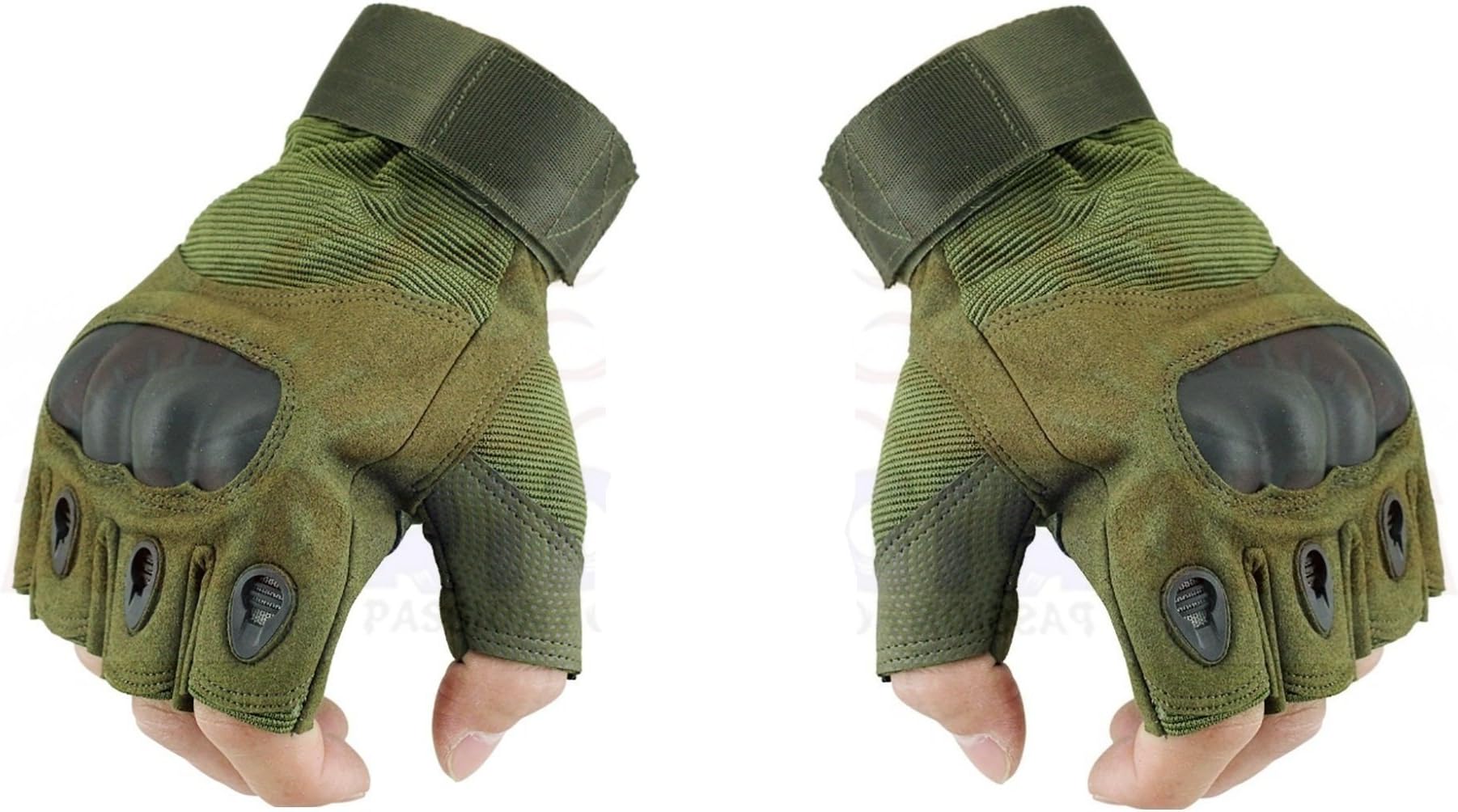 Spandex Half Finger Motorcycle Riding Gloves Racing Biking Driving Motorcycle Gloves - Gloves (Green), Cycling