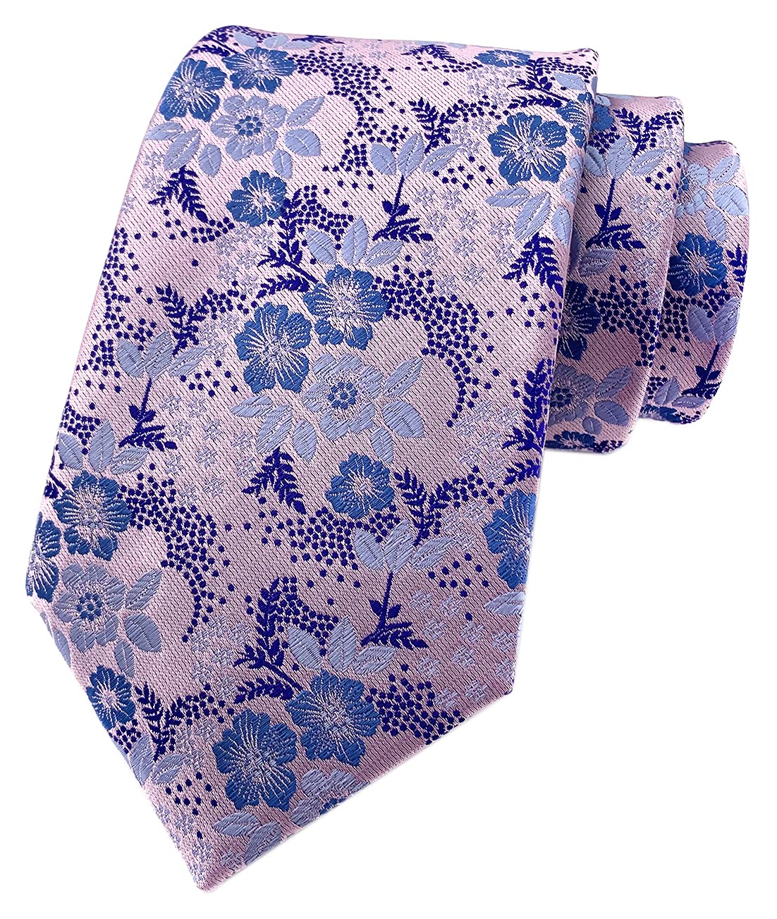 Conjunto de corbata para hombre con diseño floral de lujo, corbata de boda con bolsillo cuadrado, Rosa Azul 4