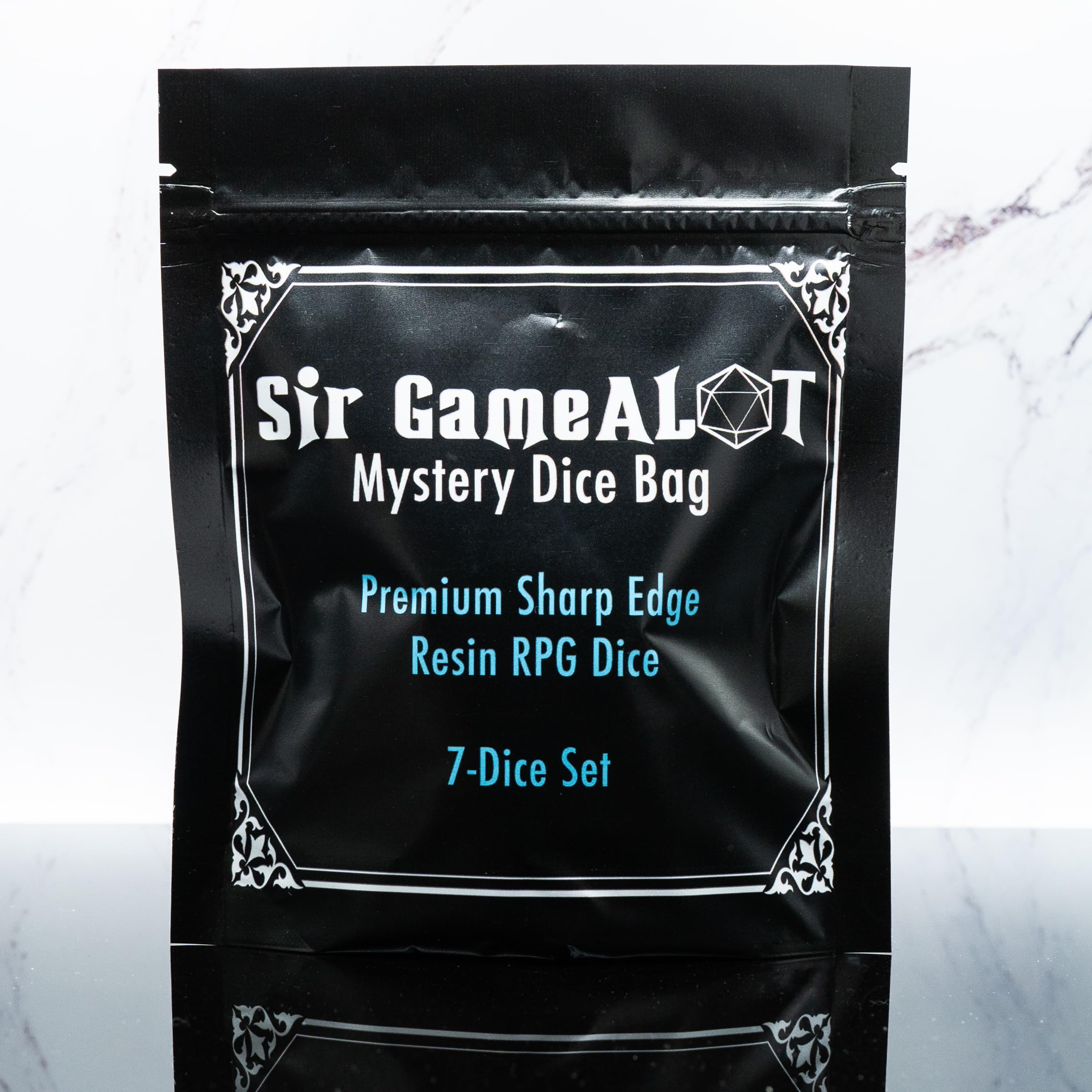 Lot de 7 dés en résine à bords tranchants mystérieux de qualité supérieure | Un lot choisi au hasard | Excellent cadeau pour tout RPG, DND ou Magic : The Gathering session