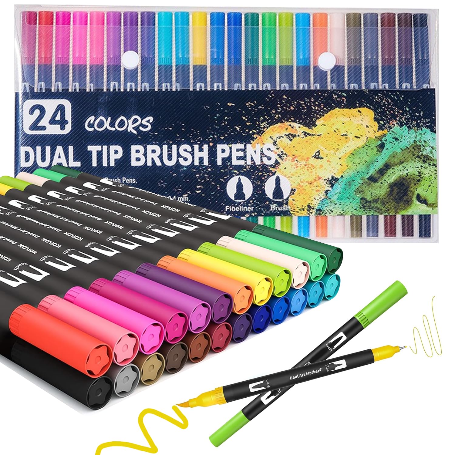 Felt Tip Brush Dual Tip Colouring Pens Add Gel Calligraphy