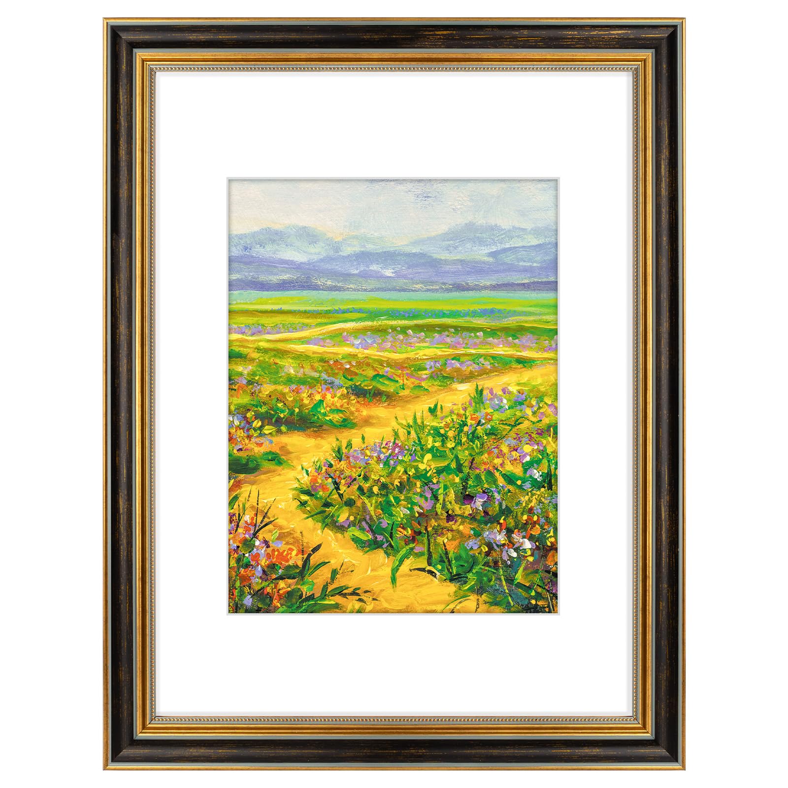 Golden State Art Ornate 12x16 Picture Frame Black Gold