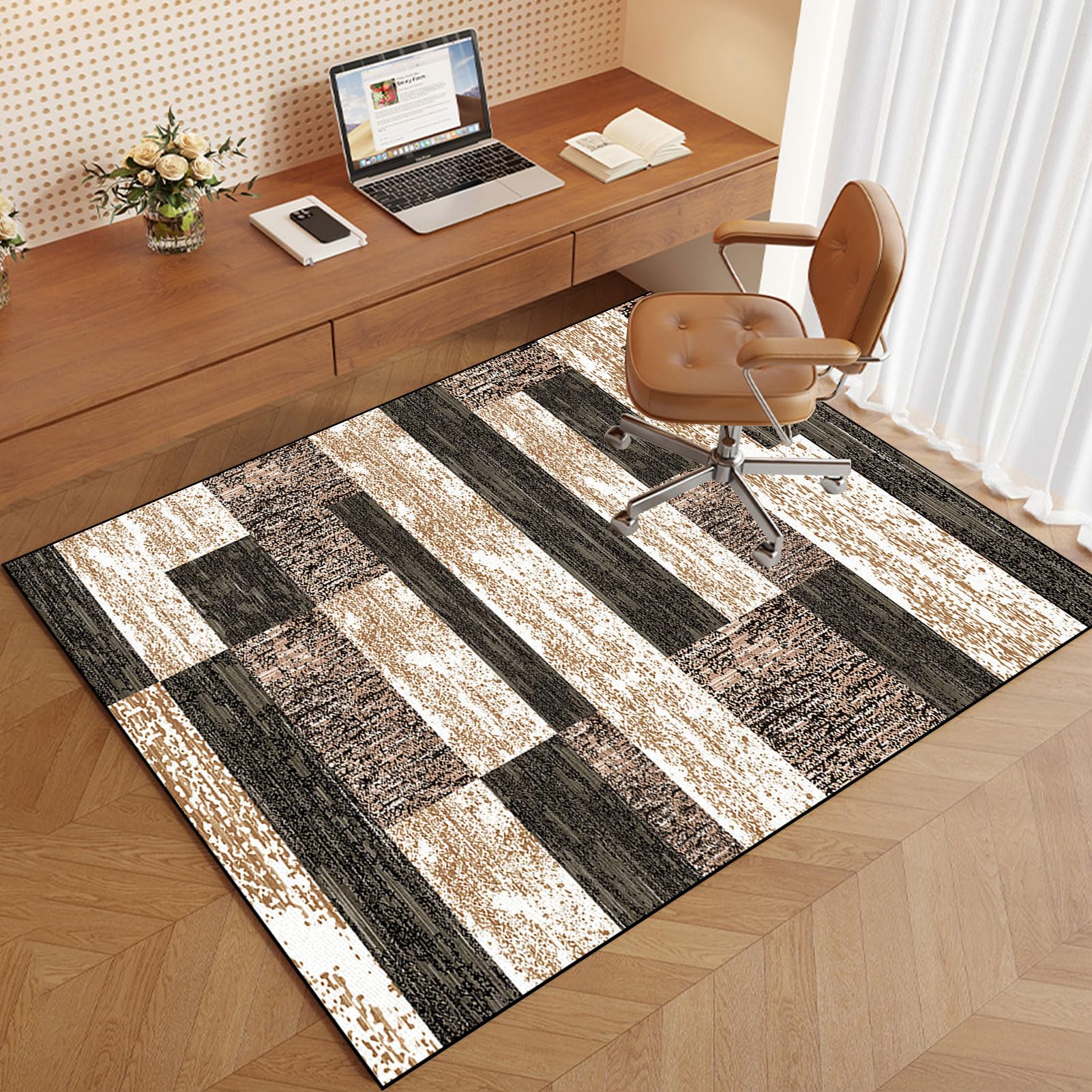 Alfombrilla para silla de oficina para juegos, 90 x 140 cm, protector de escritorio para computadora, tapete apto para ruedas, protector de suelo duro duradero y protector de parquet, alfombra
