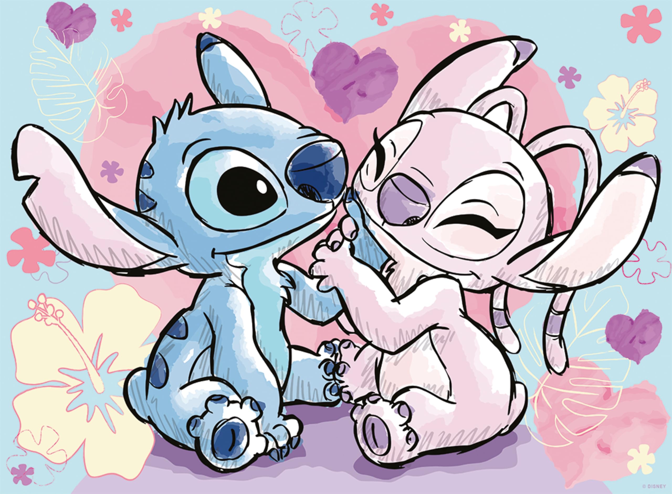 Amazon.com: Disney Nathan Stitch & Angel 500 Piece Jigsaw
