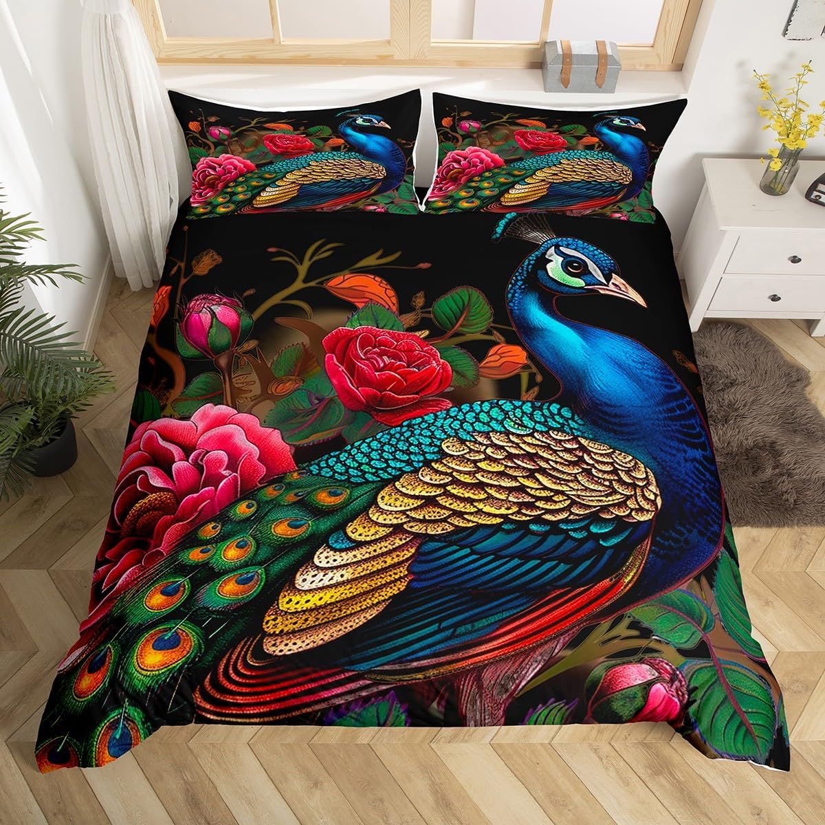 Feelyou Boys Robot Printed Duvet Cover Cartoon Mechanic Pattern Bedding Set for Kids Children Colorful Mechanical Toys Decor Comforter Cover Cool Steampunk Style Bedspread Cover 2Pcs Zipper Twin Size