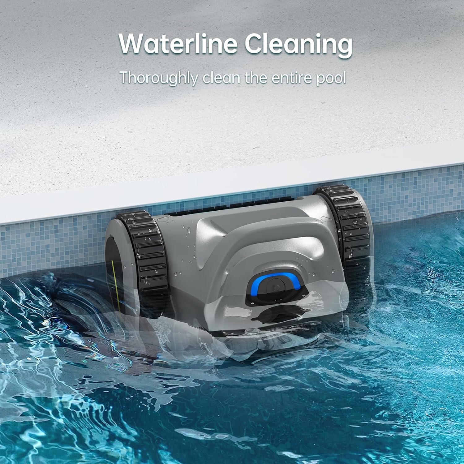 HISION SAT30 Robotic Pool Cleaner cleaning waterline
