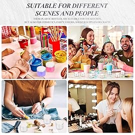 SATINIOR 36 Pieces 2 oz Plastic Jars with Lids Wide Mouth Airtight Reusable Container Acrylic Cosmetic Small Jars for Lotions Ointments Travel Toiletries Creams Make up Storage(Clear)