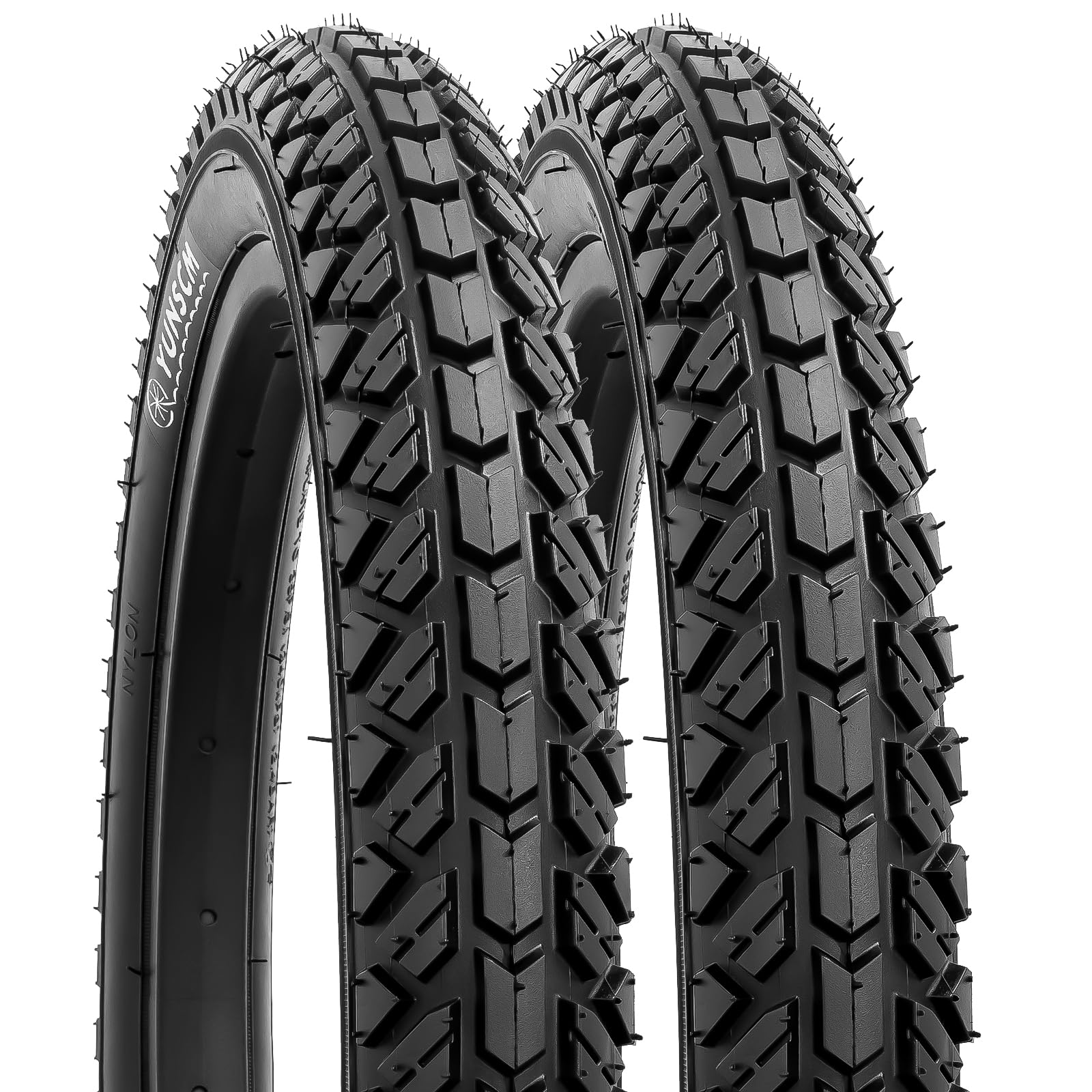 Photo 1 of YUNSCM 2-PCS 16" Kid Bike Tires 16x1.95/54-305 Compatible with 16x1.90 16 x 1.95 16x2.0 All-Terrain Directional Tread Bicycle Tires (Y-1199)