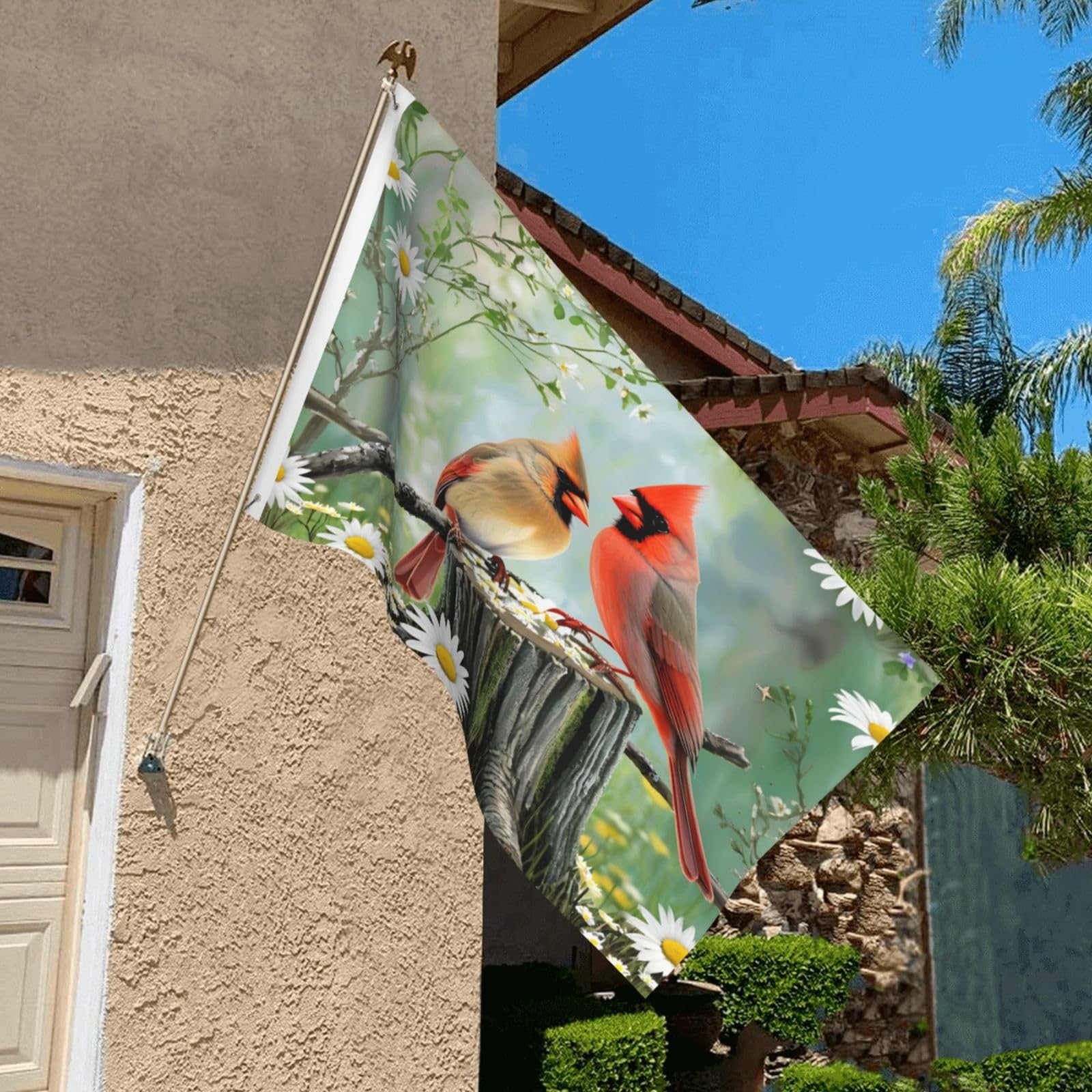 Amazon.com : Abucaky Cardinal Birds And Spring Flowers Flag 3x5 Ft